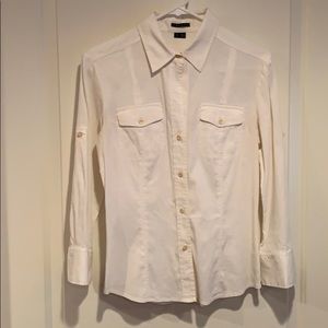 Theory Blouse, Cream, Size Small